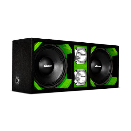 KTPONV2-210LIME / DUAL 10" LIME LOADED PORTED BOX + 2 TWEETER