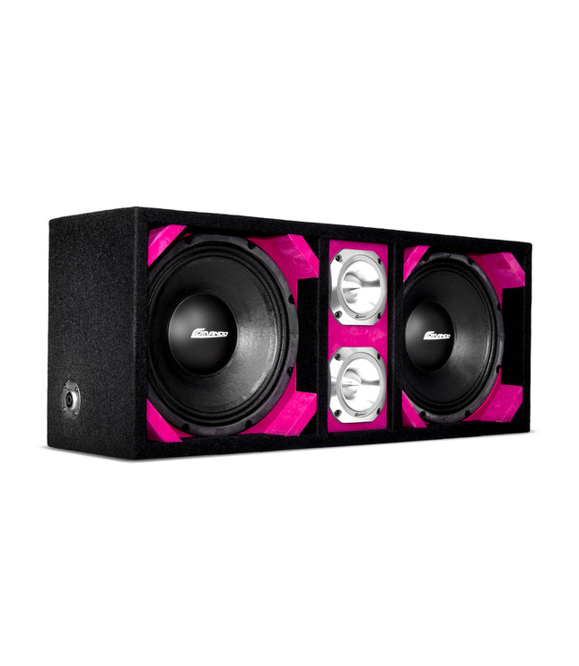 KTPONV2-210PINK / DUAL 10" PINK LOADED PORTED BOX + 2 TWEETER