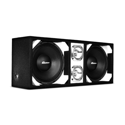 KTPONV2-210WHITE / DUAL 10" WHITE LOADED PORTED BOX + 2 TWEETER