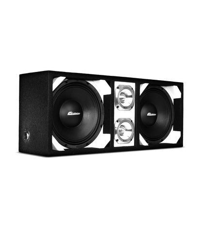 KTPONV2-210WHITE / DUAL 10" WHITE LOADED PORTED BOX + 2 TWEETER