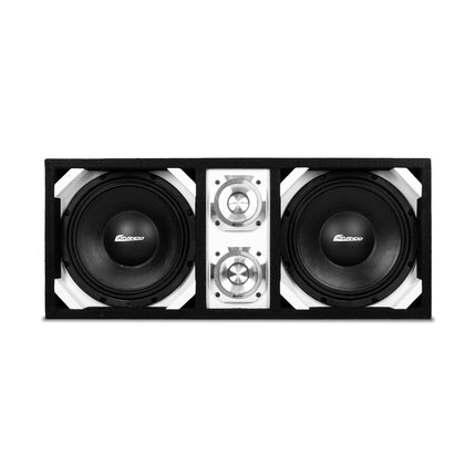 KTPONV2-210WHITE / DUAL 10" WHITE LOADED PORTED BOX + 2 TWEETER