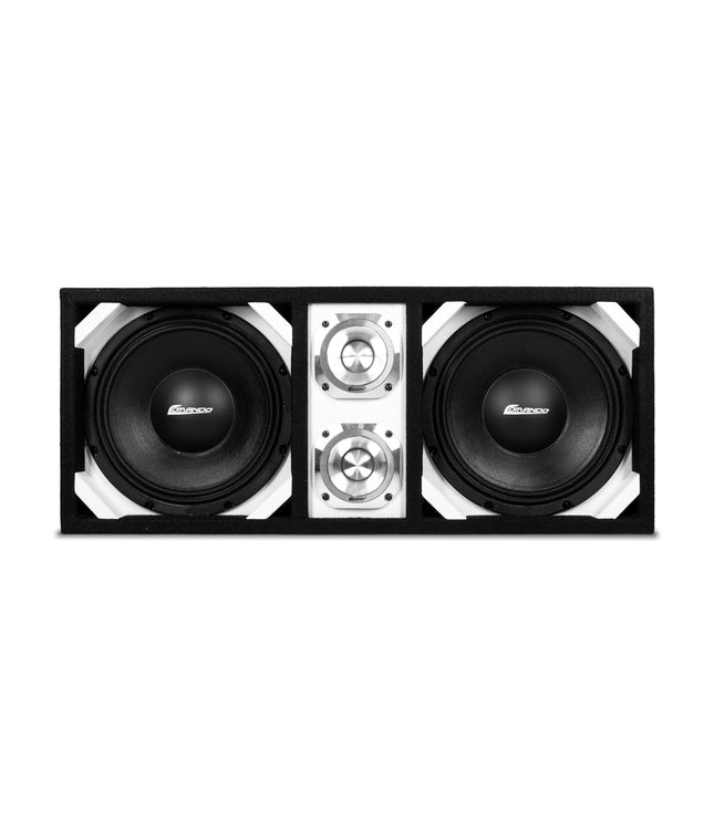 KTPONV2-210WHITE / DUAL 10" WHITE LOADED PORTED BOX + 2 TWEETER