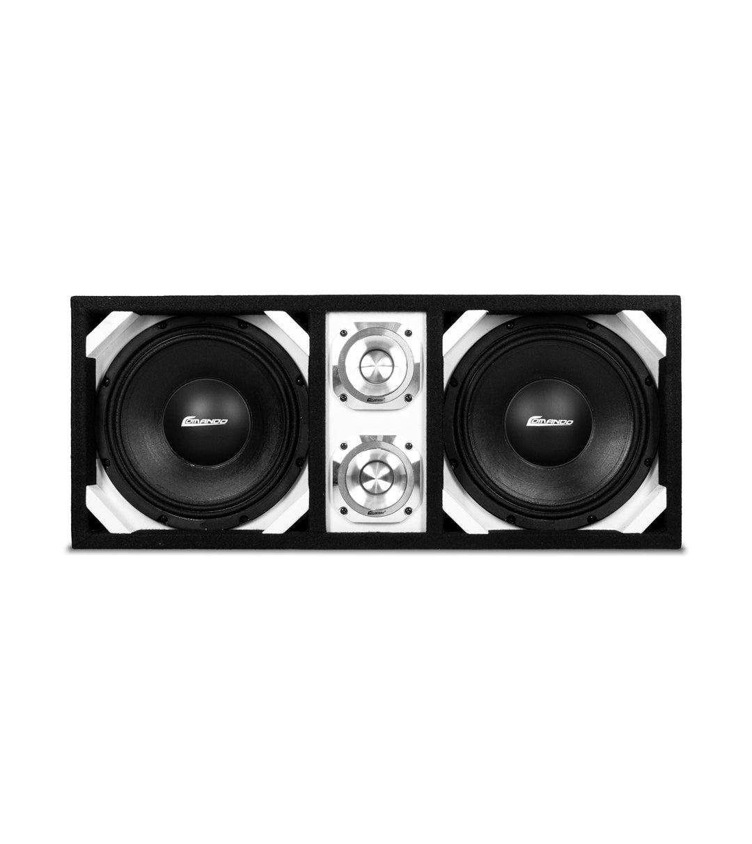 KTPONV2-210WHITE / DUAL 10" WHITE LOADED PORTED BOX + 2 TWEETER