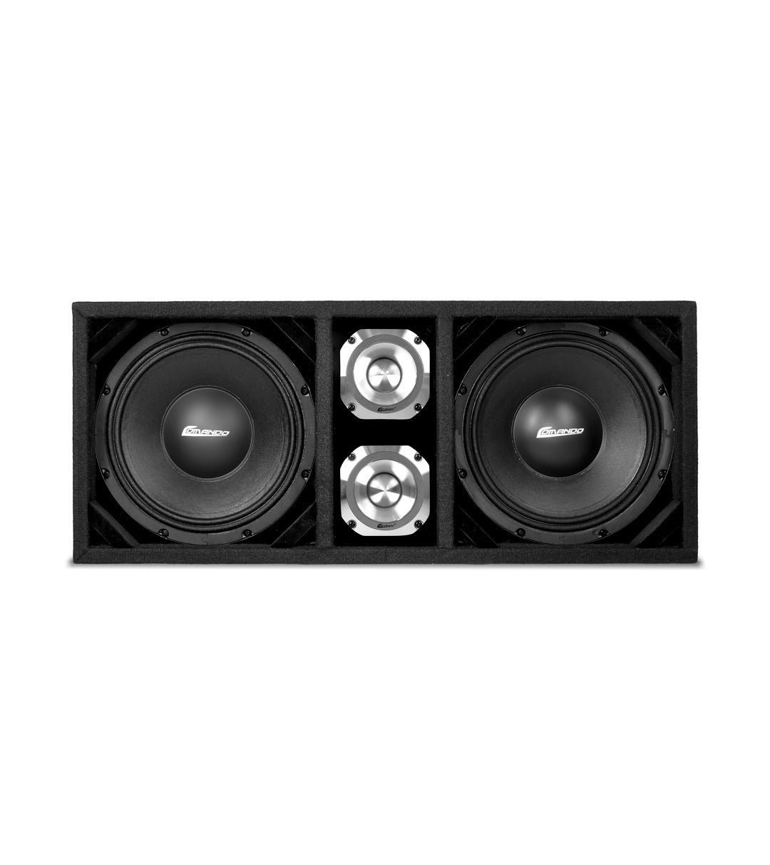 KTPONV2-210BLACK / DUAL 10" BLACK LOADED PORTED BOX + 2 TWEETER