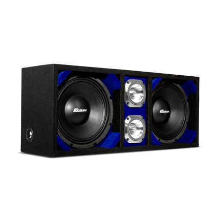 KTPONV2-210BLUE / DUAL 10" BLUE LOADED PORTED BOX + 2 TWEETER