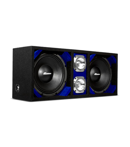 KTPONV2-210BLUE / DUAL 10" BLUE LOADED PORTED BOX + 2 TWEETER