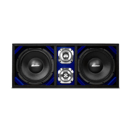 KTPONV2-210BLUE / DUAL 10" BLUE LOADED PORTED BOX + 2 TWEETER