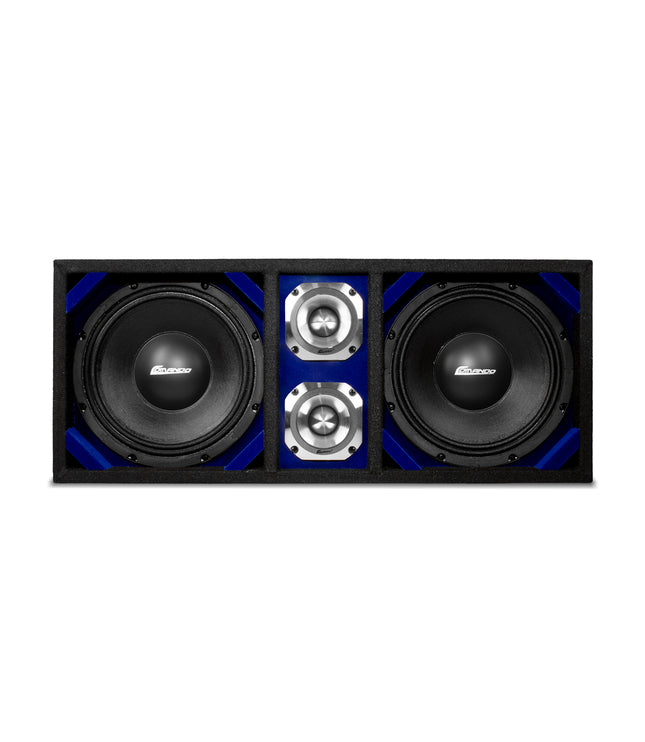 KTPONV2-210BLUE / DUAL 10" BLUE LOADED PORTED BOX + 2 TWEETER