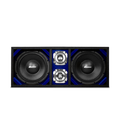 KTPONV2-210BLUE / DUAL 10" BLUE LOADED PORTED BOX + 2 TWEETER