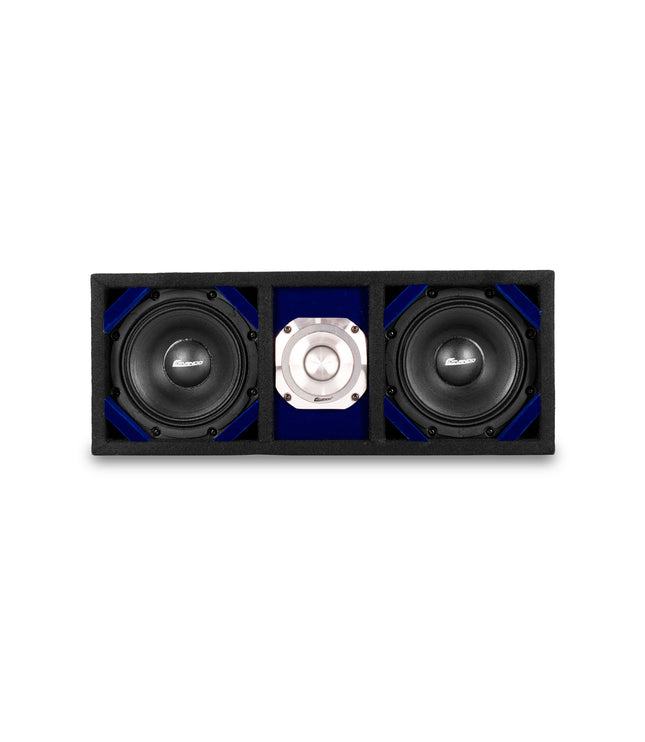 KTPONV2-206BLUE / DUAL 6" BLUE LOADED PORTED BOX + 1 TWEETER