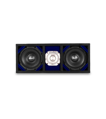 KTPONV2-206BLUE / DUAL 6" BLUE LOADED PORTED BOX + 1 TWEETER