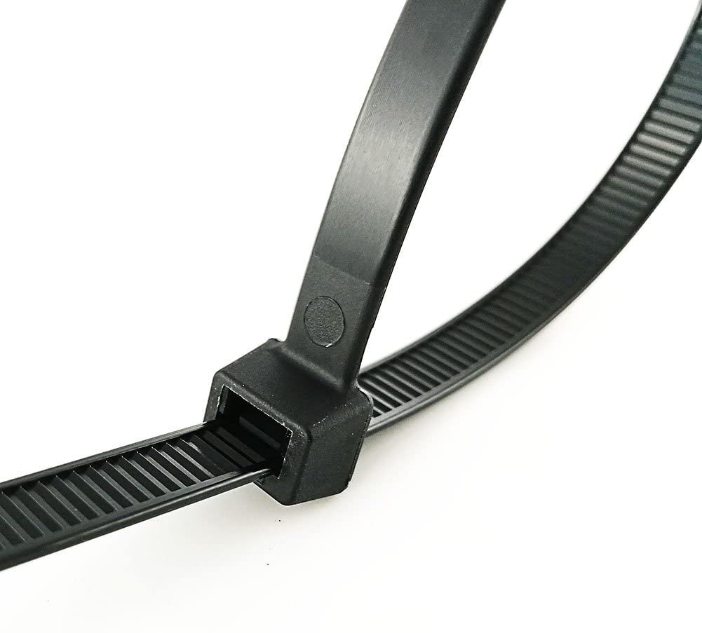 Bridas reutilizables – Bridas de cable negras (paquete de 100) resistentes  50 libras liberables de nailon de 10 pulgadas